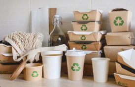 Sustainable packaging workshop with sample trays and molded fiber forms